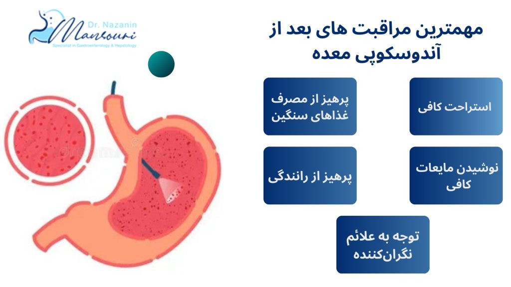 مراقبت‌ های بعد از آندوسکوپی معده