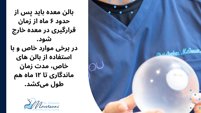 بالون چقدر در معده می‌ماند